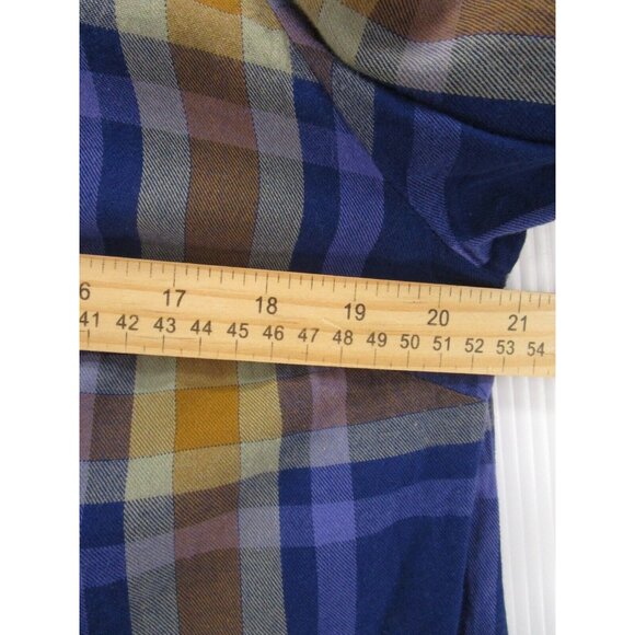 LOGO Lori Goldstein Top Small Button Down Shirt Plaid Pockets Lace - Picture 5 of 12